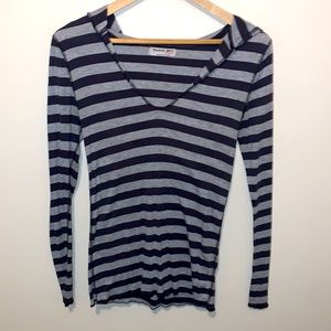 Michael Stars Striped Hoodie Shirt